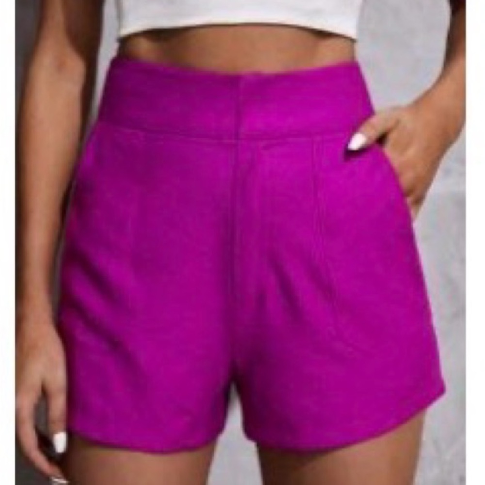 Vibrant Pink Women's high waisted Shorts